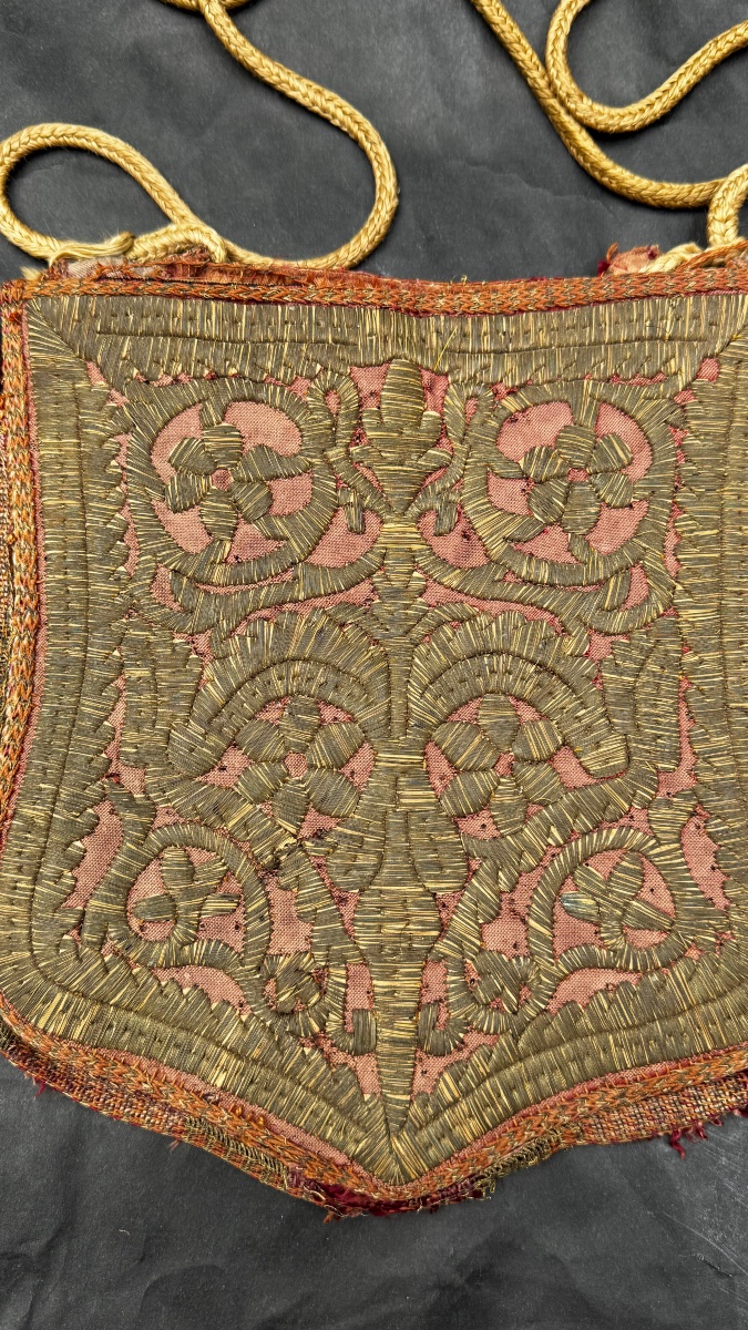 Large Ottoman Clutch Embroidered With Silver Thread 19th Century-photo-2