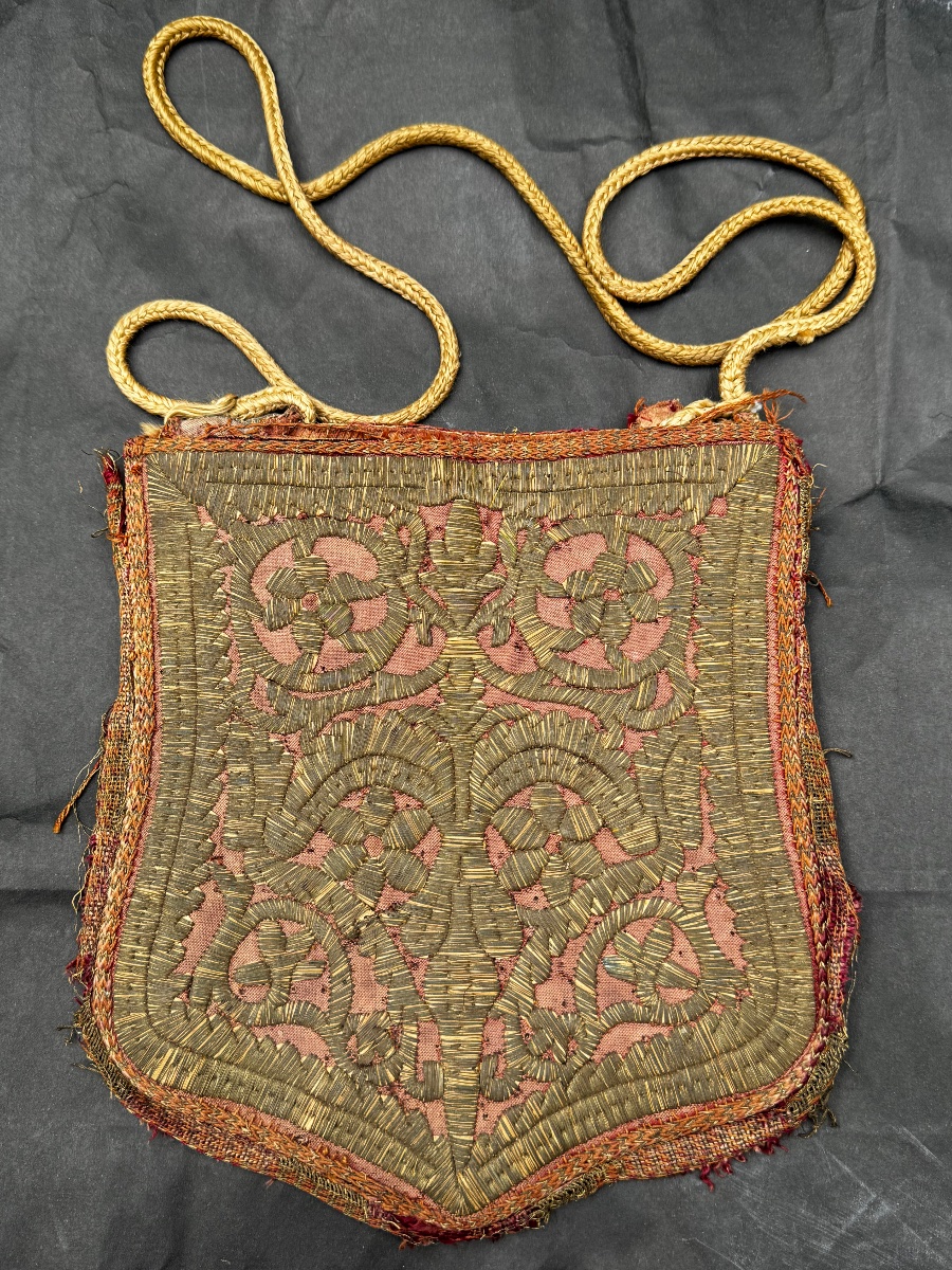 Large Ottoman Clutch Embroidered With Silver Thread 19th Century-photo-3