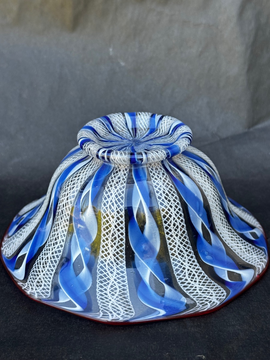 Coupe en  Verre  Aux Trois Couleurs «  Venise ou Façon Venise «  18 ème siècle -photo-4