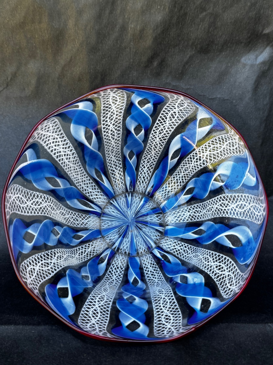 Coupe en  Verre  Aux Trois Couleurs «  Venise ou Façon Venise «  18 ème siècle -photo-3