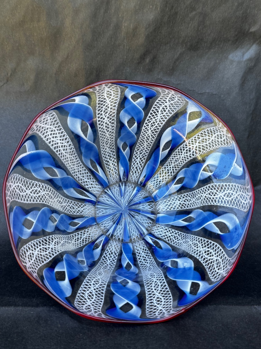 Coupe en  Verre  Aux Trois Couleurs «  Venise ou Façon Venise «  18 ème siècle 