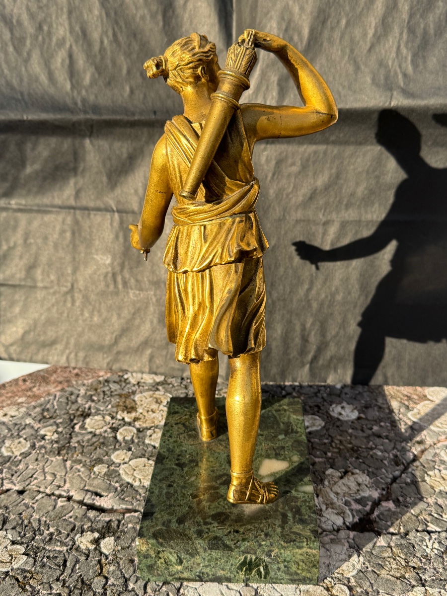 Gilded Bronze “diana,” Circa 1820, Restoration Period.-photo-4