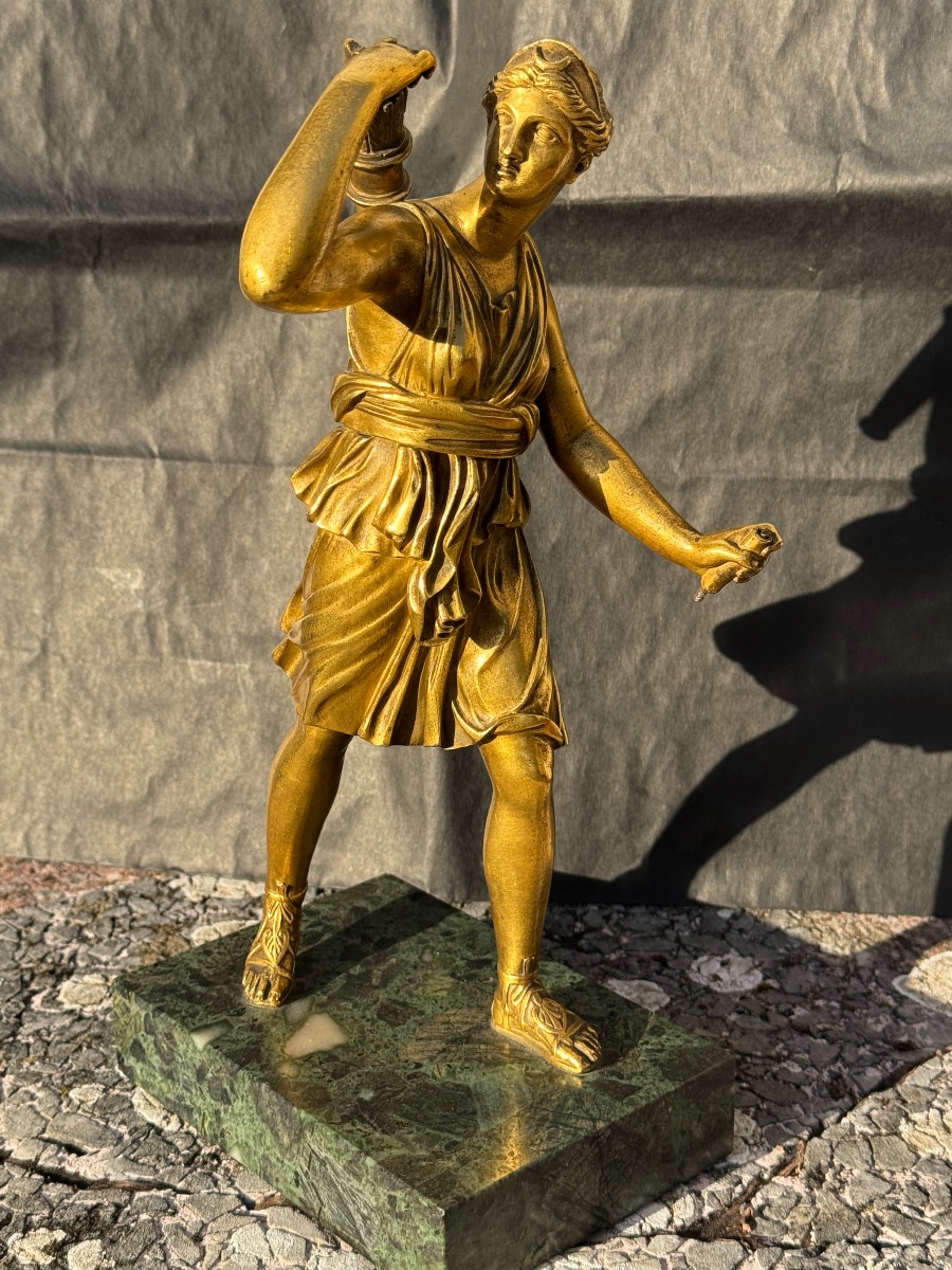Gilded Bronze “diana,” Circa 1820, Restoration Period.-photo-5