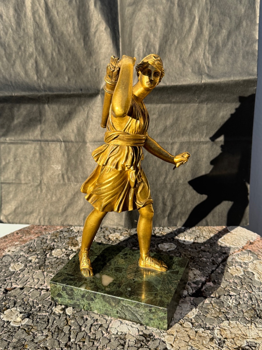Gilded Bronze “diana,” Circa 1820, Restoration Period.-photo-6