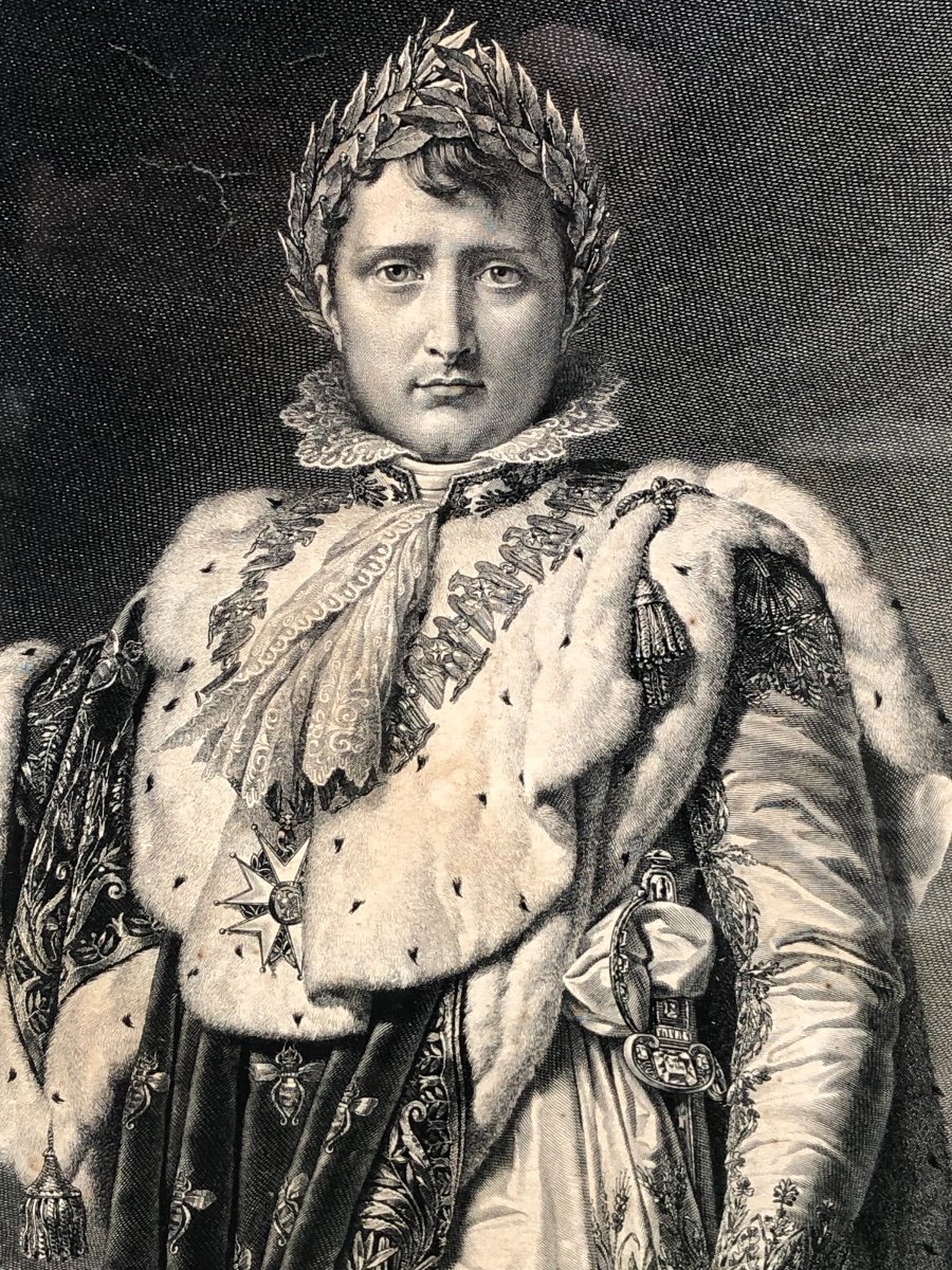 Grande Gravure Époque Empire «  L’empereur Napoléon 1er En Tenue De Sacre «  -photo-2