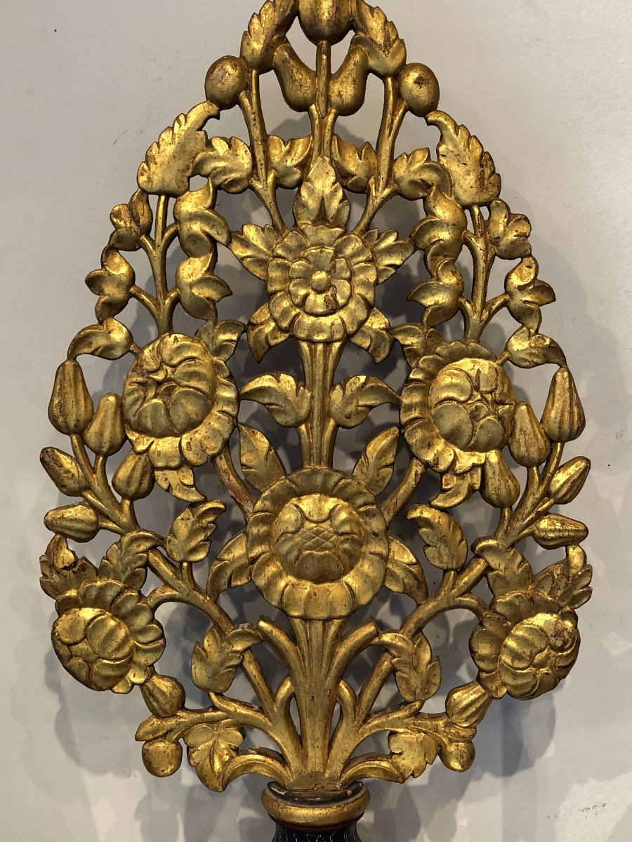 Bois Doré XIX ème «bouquet De Fleurs « -photo-6