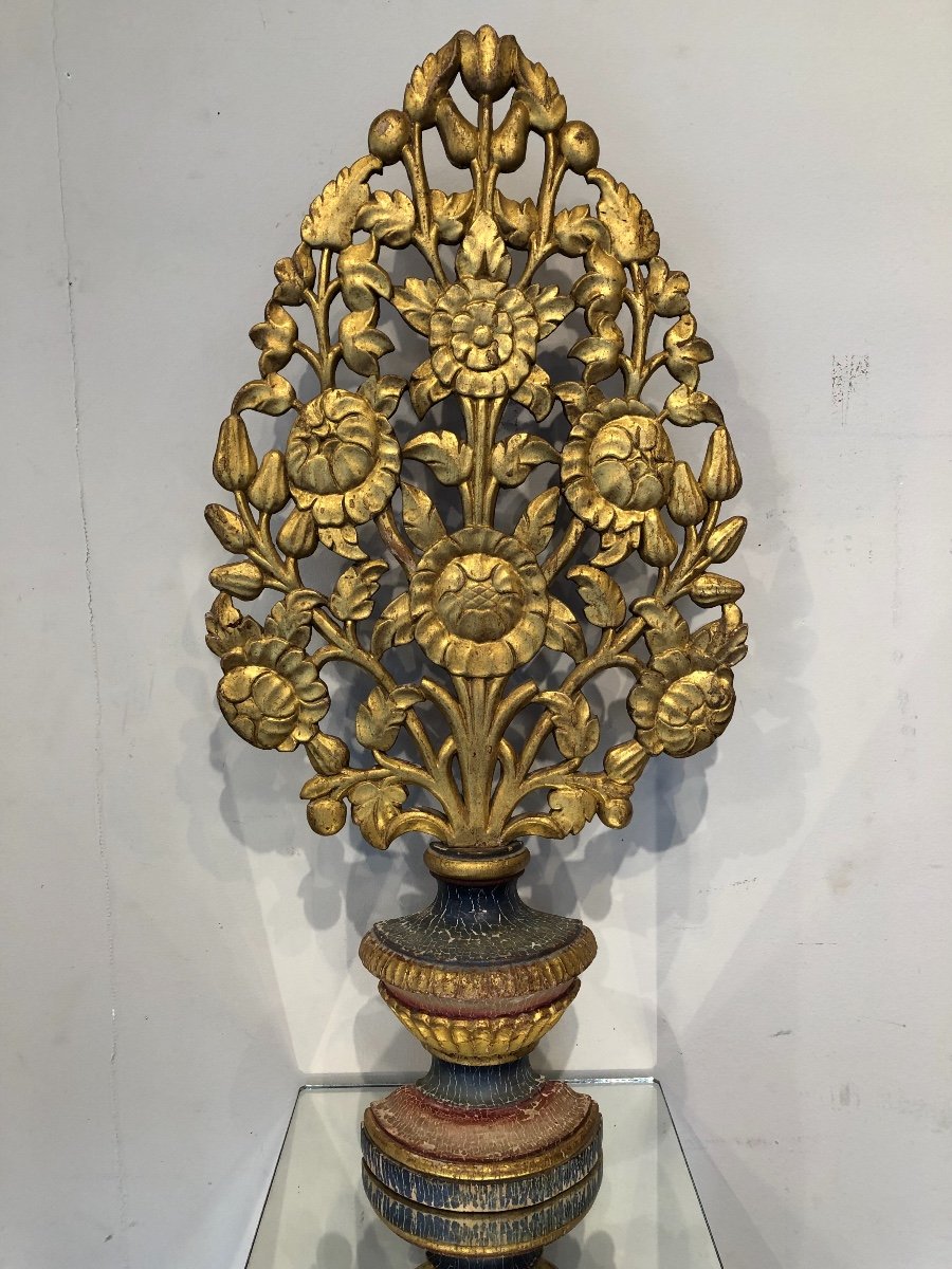 Bois Doré XIX ème «bouquet De Fleurs « -photo-7