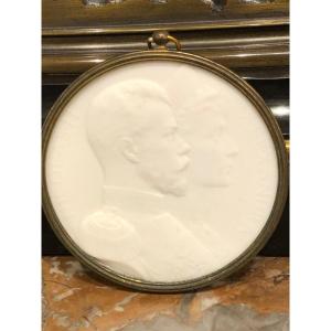 Collection: Sèvres Biscuit Medallion “the Imperial Couple Of Russia” Circa 1896