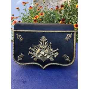 Musician's Giberne In Leather & Attributes, 19th Century 