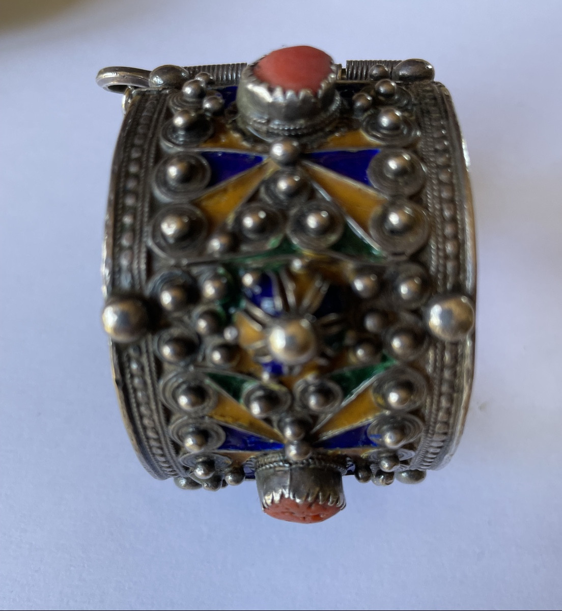 Bracelet manchette ethnique argent 