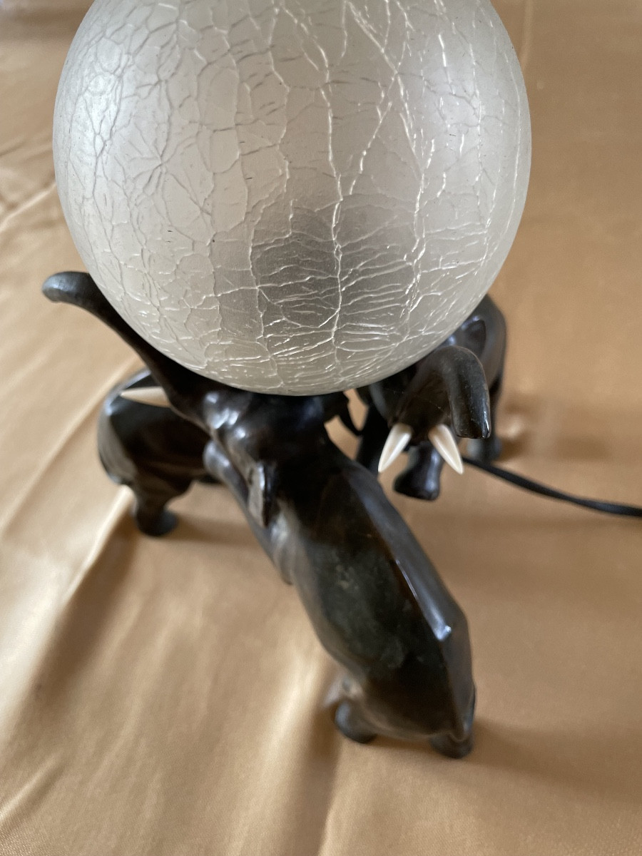 Lampe en bronze art deco-photo-3
