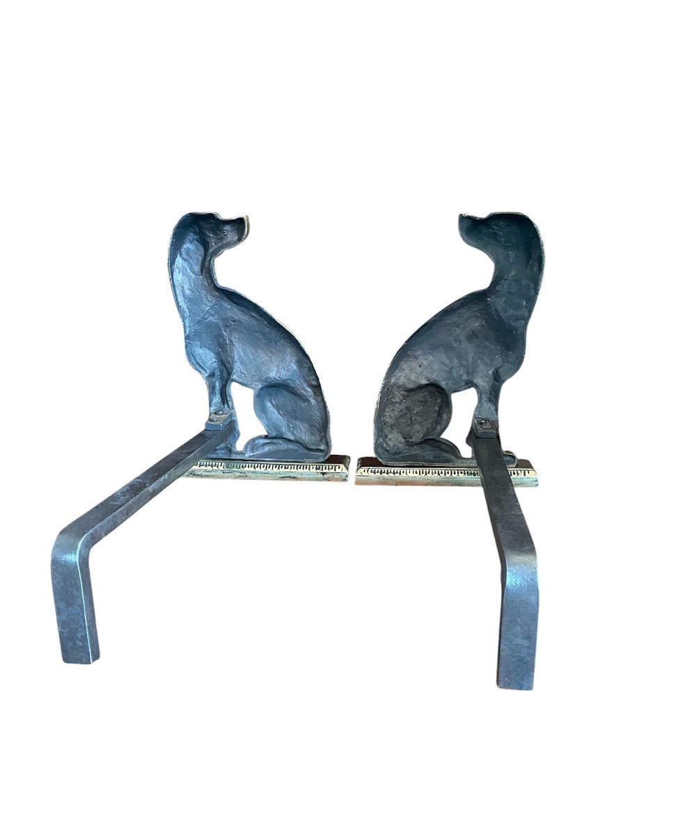 Pair Of Bronze Andirons -photo-2