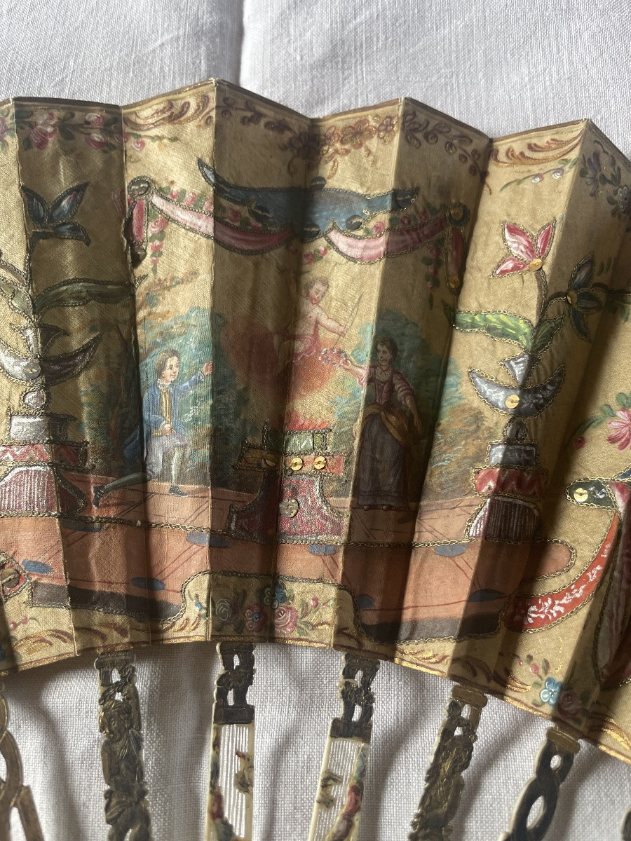 Éventail  XVIII eme 16 brins -photo-4