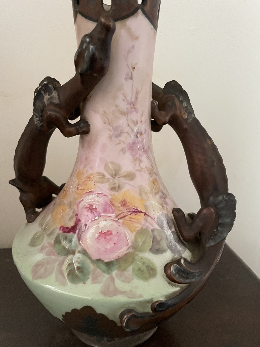 Art Nouveau Vase Made Of Limoges Porcelain -photo-2