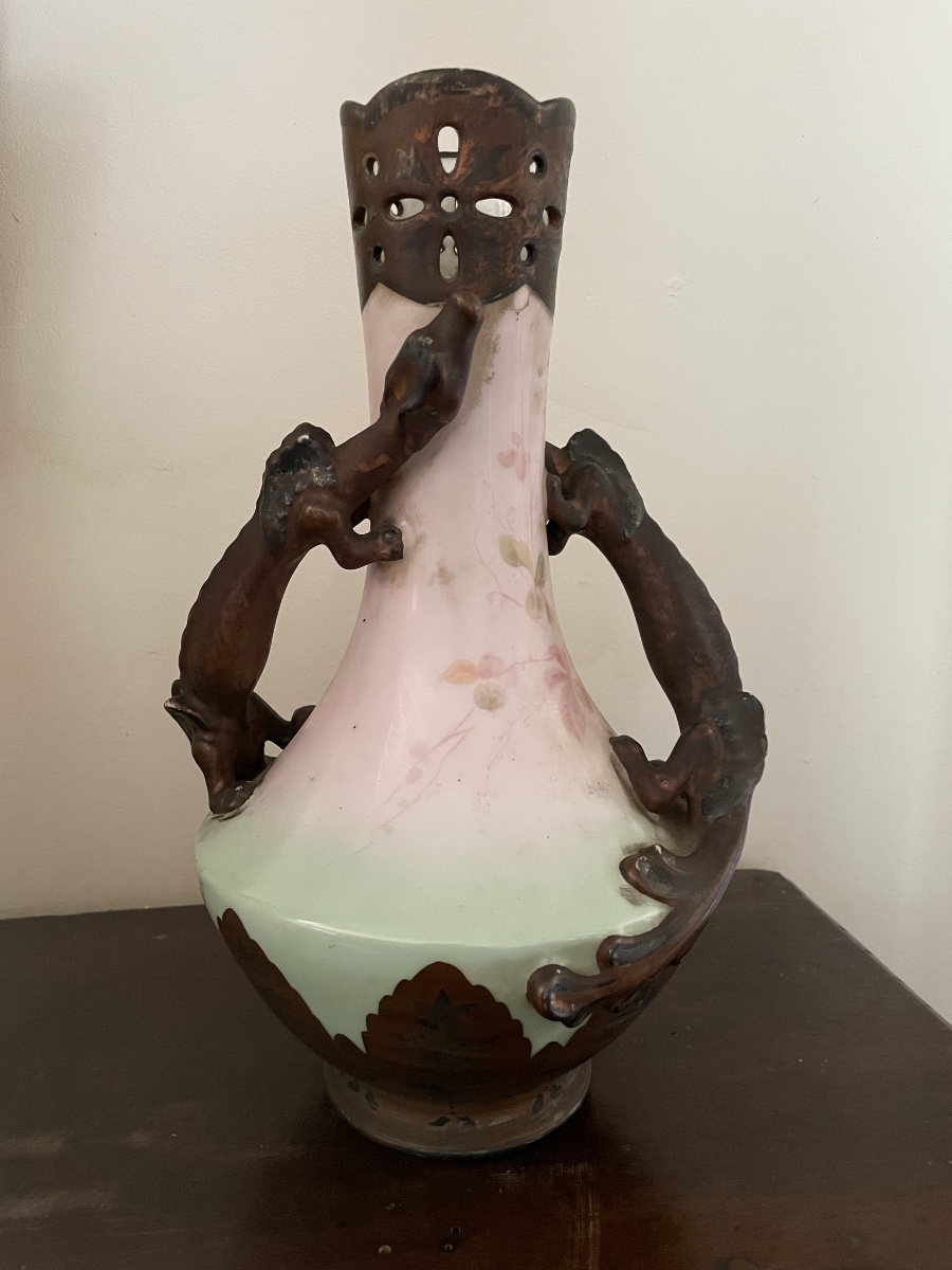 Art Nouveau Vase Made Of Limoges Porcelain -photo-4