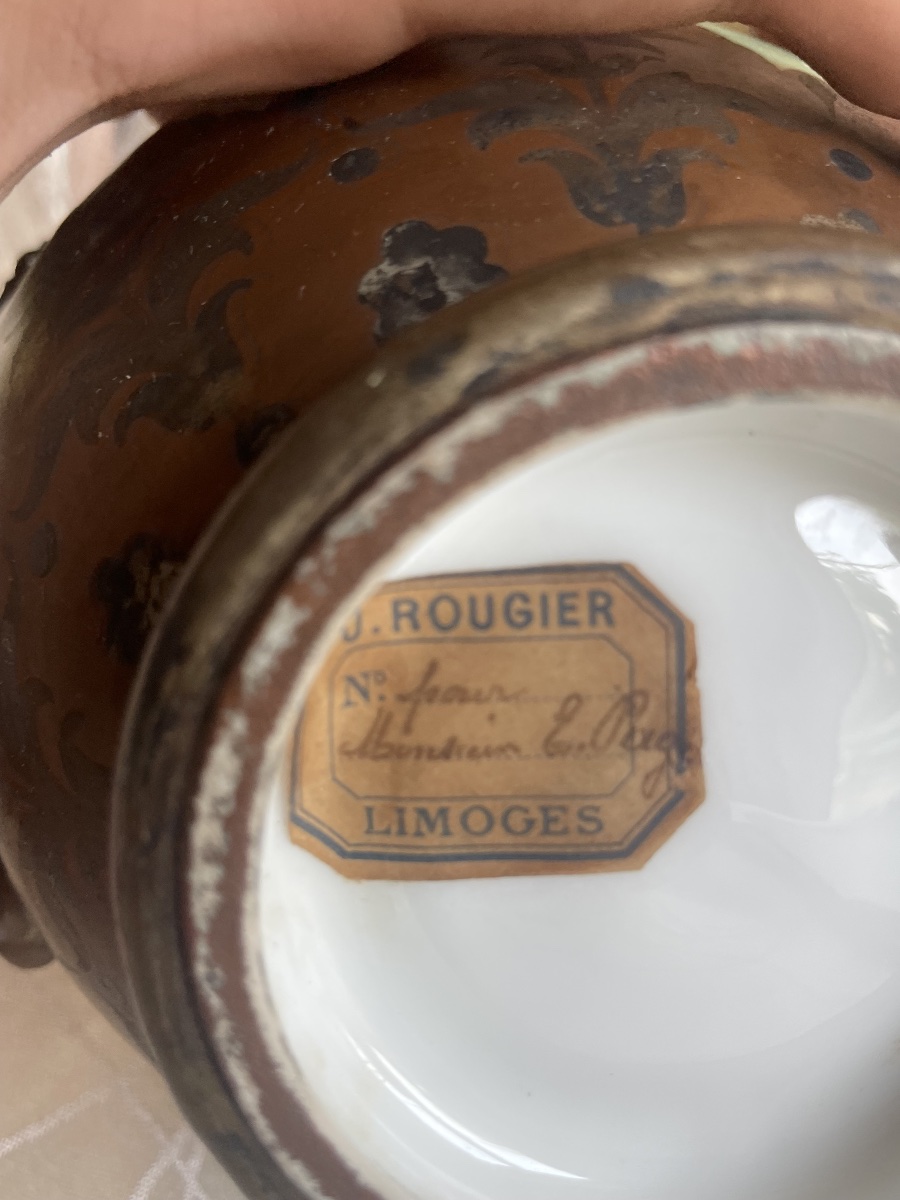Art Nouveau Vase Made Of Limoges Porcelain -photo-2