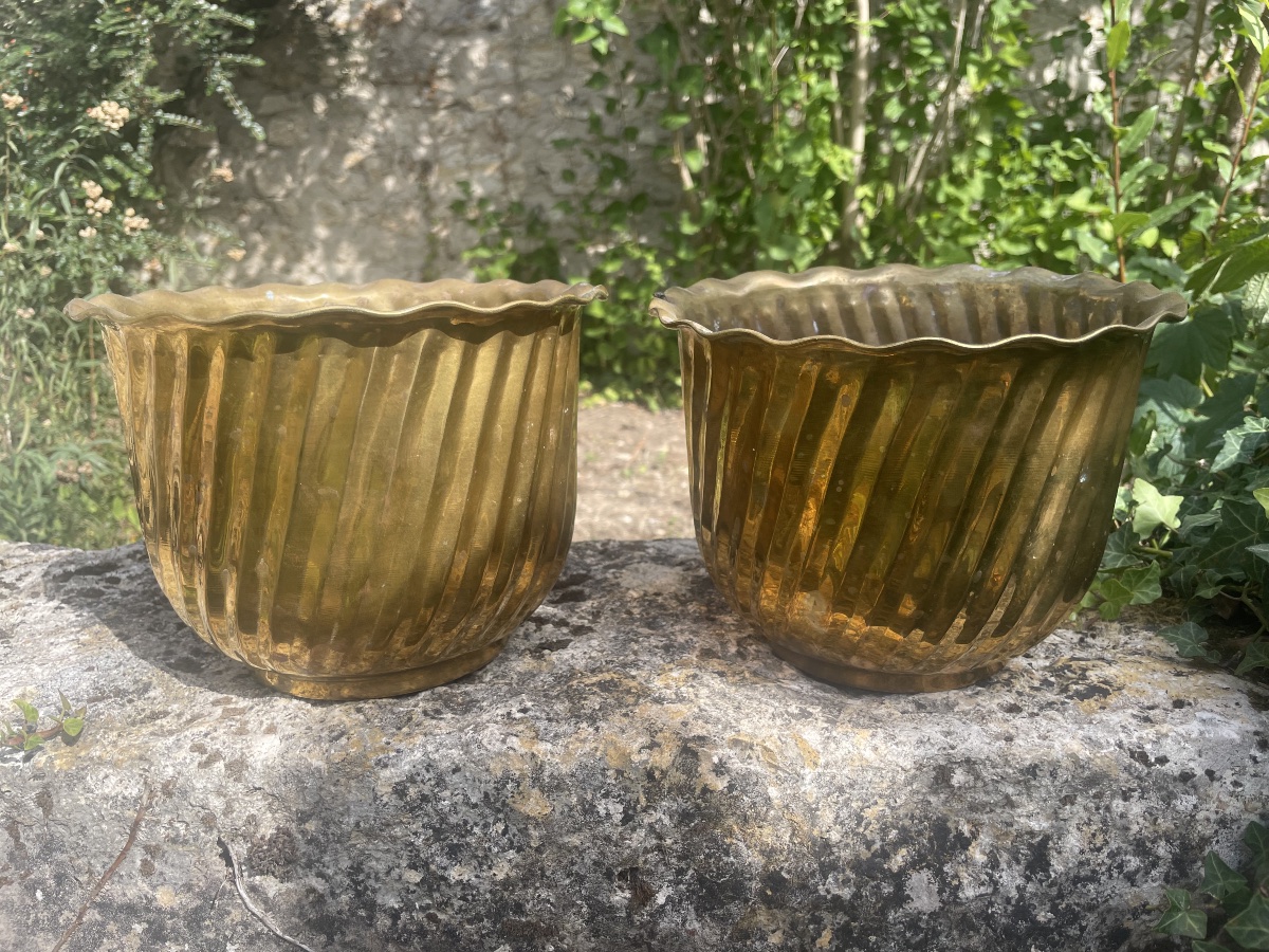 Cache pot en laiton 