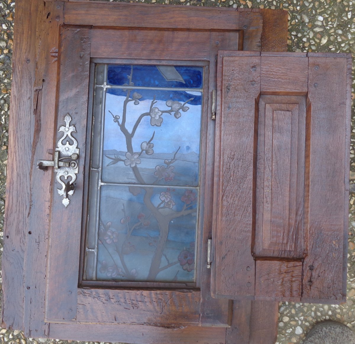 Petite Fenètre A Volet  En Noyer XVIIIème-photo-1