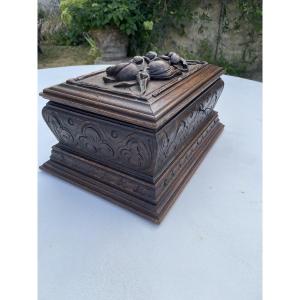 Carved Oak Box 