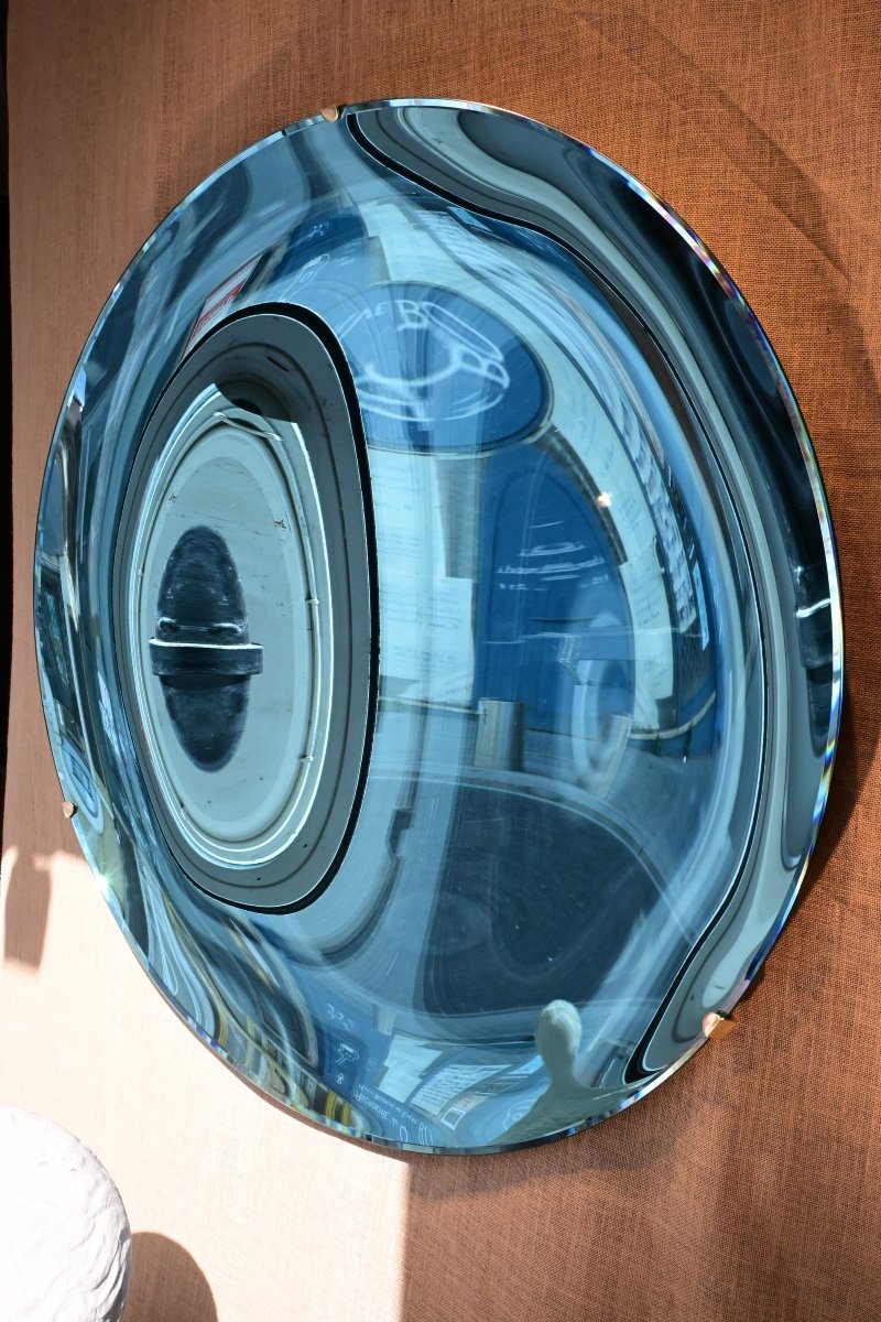 Large Blue Concave Mirror-photo-1