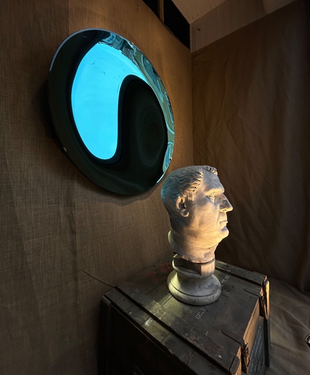 Large Blue Concave Mirror-photo-3