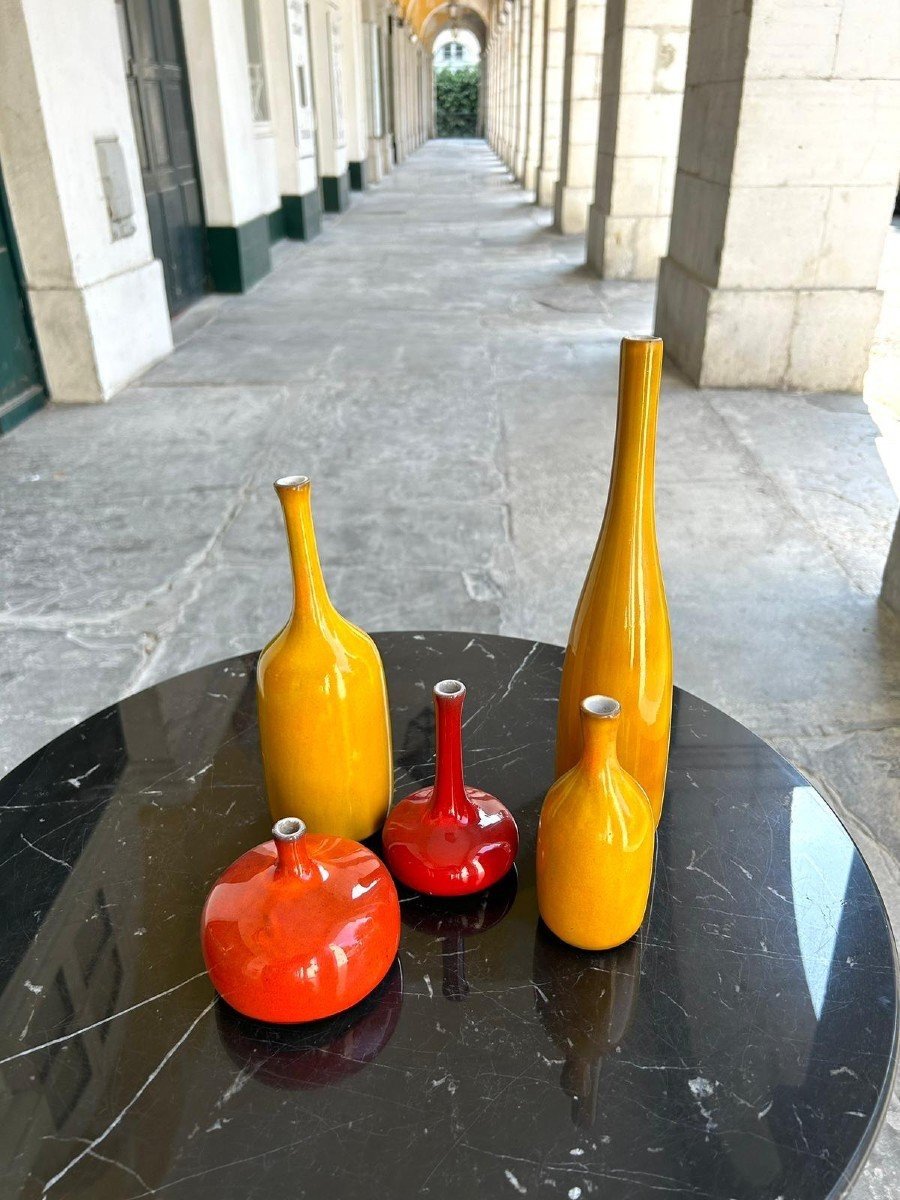 Jacques And Dani Ruelland - Set Of Five Ceramics, 1950-photo-4