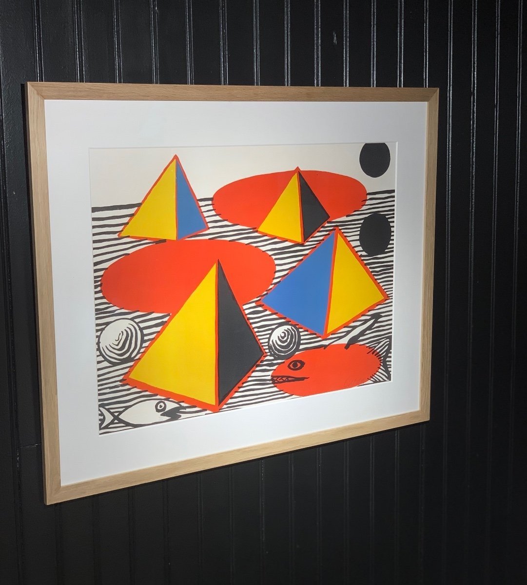 Alexander Calder - Lithographie "fish And Pyramids"