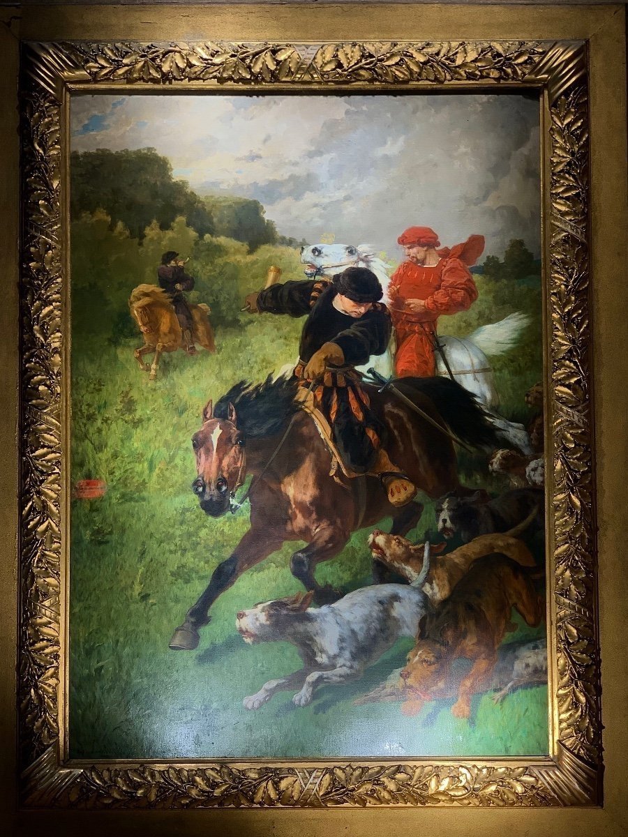 Evariste Luminais, « Chasseurs Du XVIe » Exposé A L’exposition Universelle-photo-2