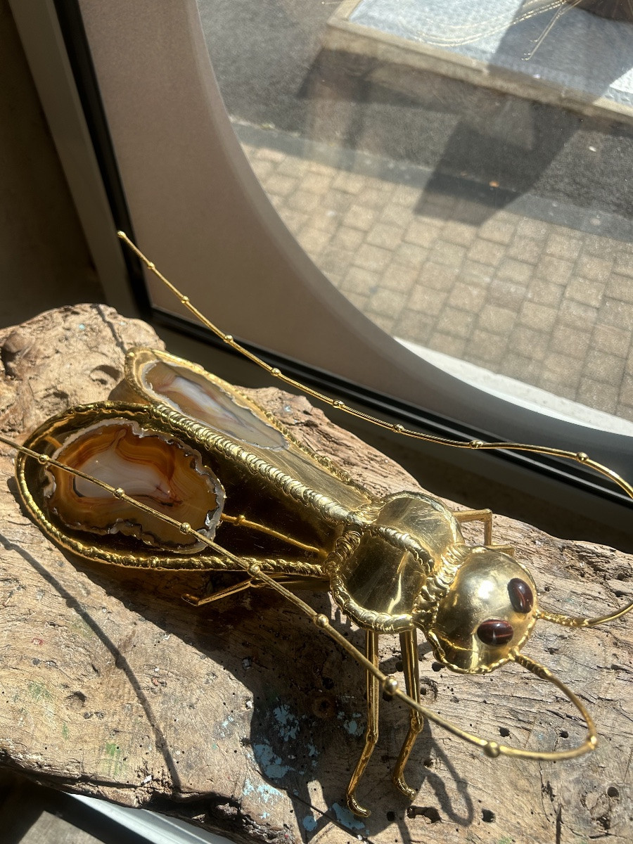 Henri Fernandez - Paire de lampes ou appliques modèle Sauterelles-photo-3