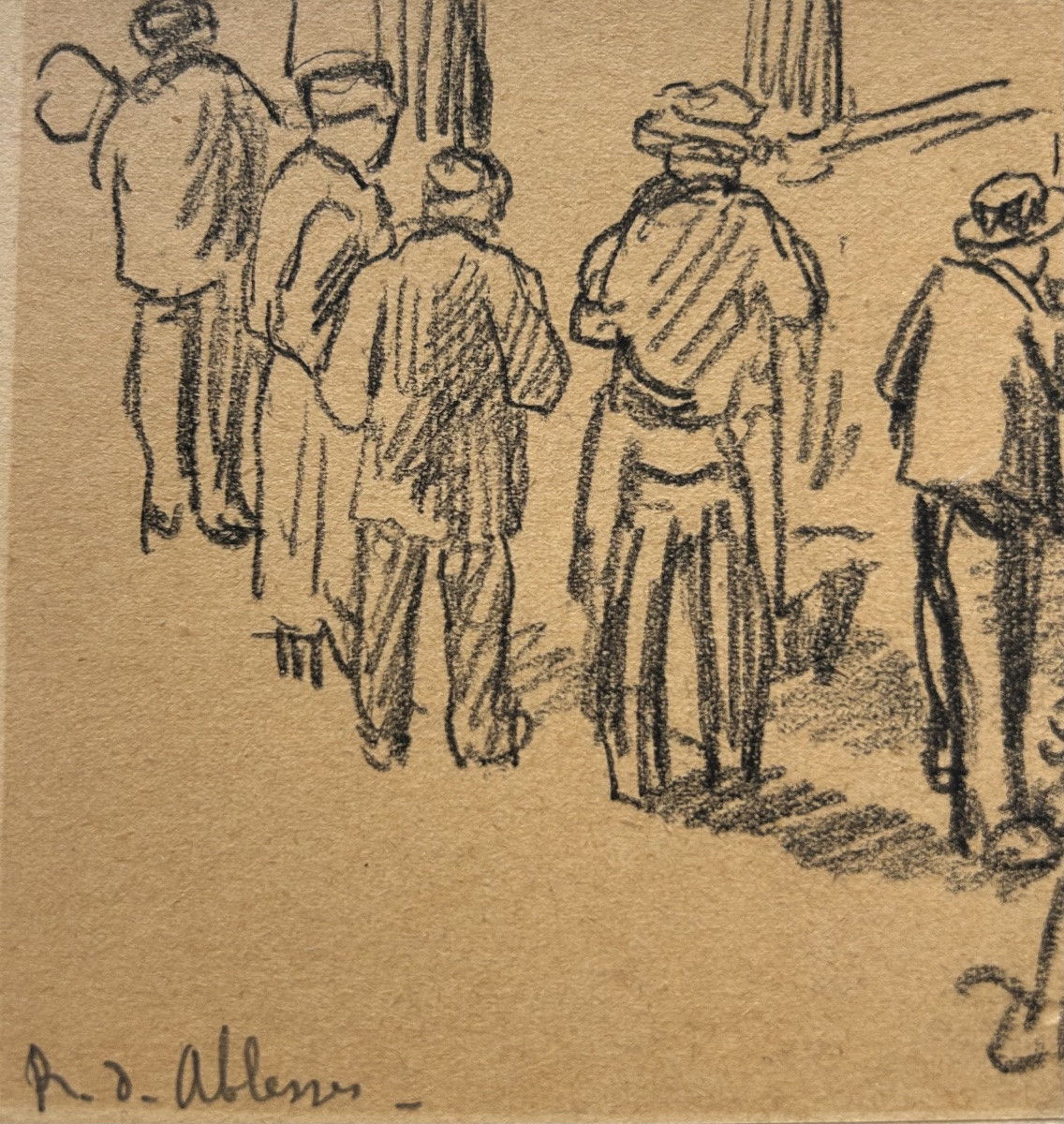 Maximilien Luce - Preparatory Drawing “la Rue Des Abbesses” 1896-photo-2