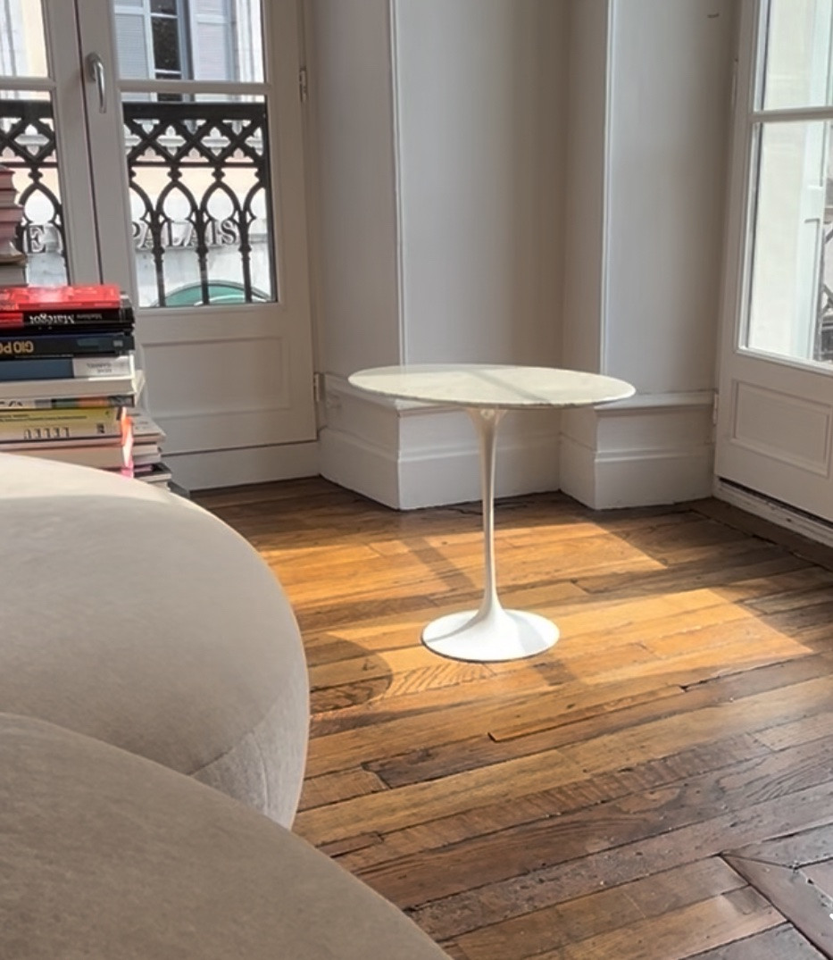 Guéridon Knoll ovale en marbre-photo-3