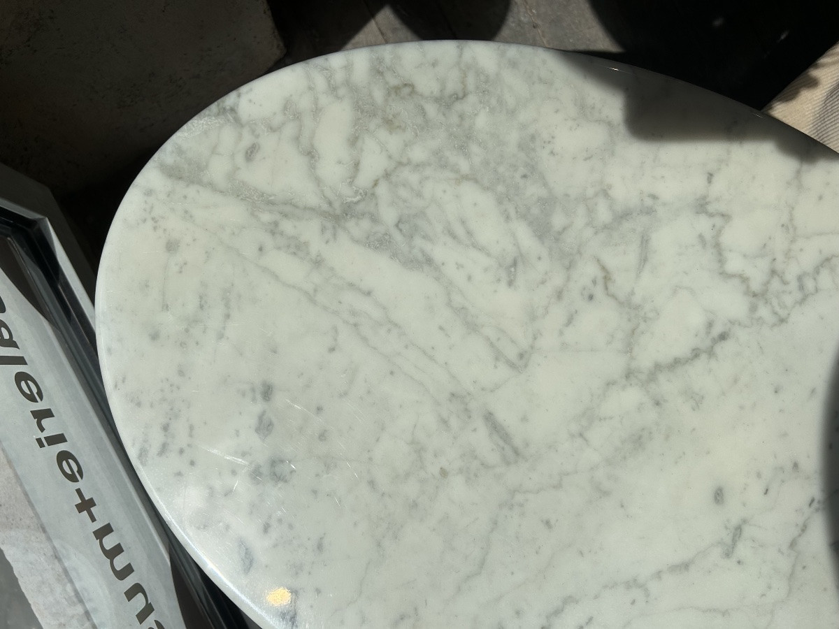 Guéridon Knoll ovale en marbre-photo-2