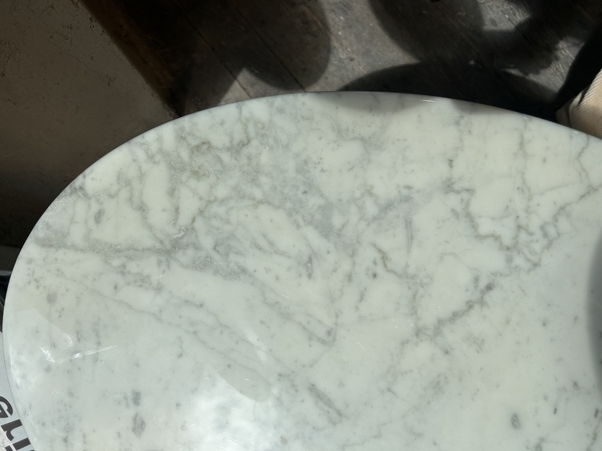 Guéridon Knoll ovale en marbre-photo-4