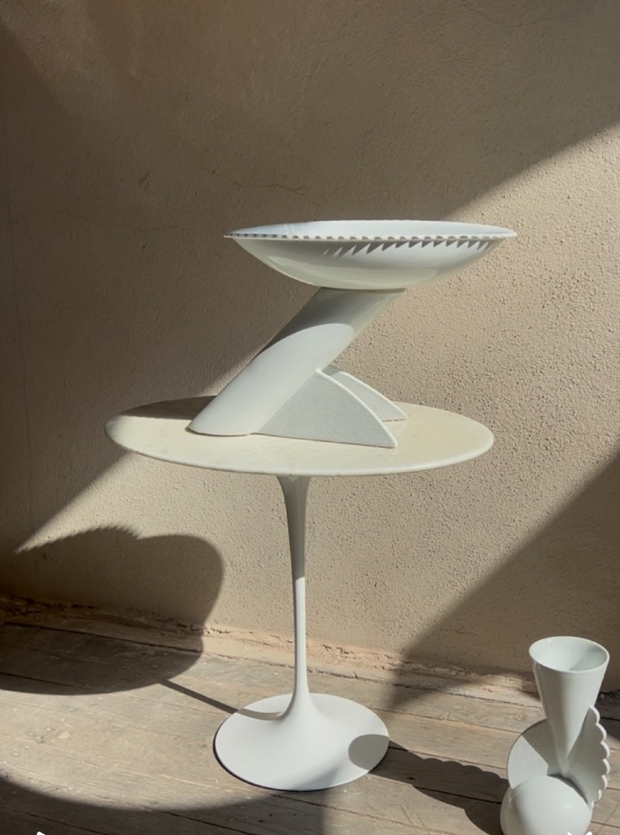 Guéridon Knoll ovale en marbre