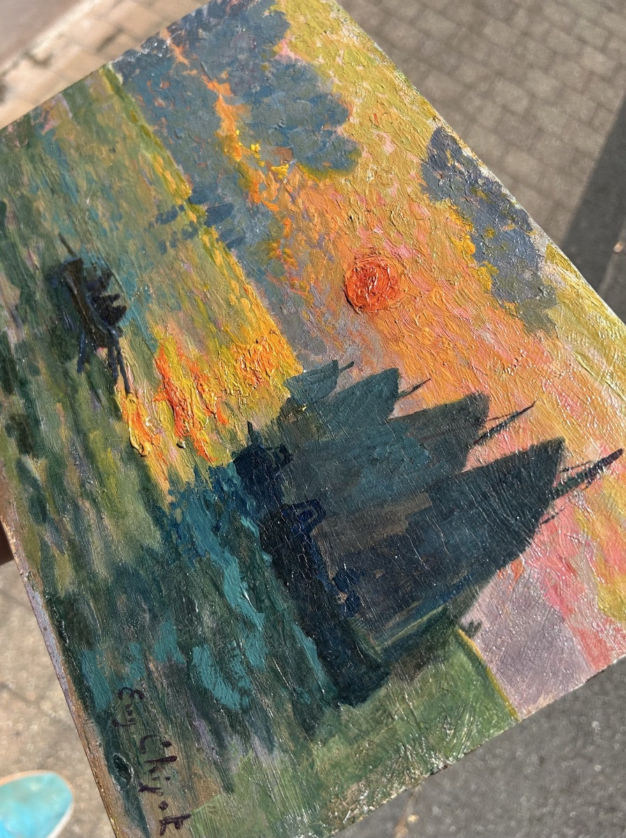 Impressionist Sunset By Eugene Chigot-photo-3