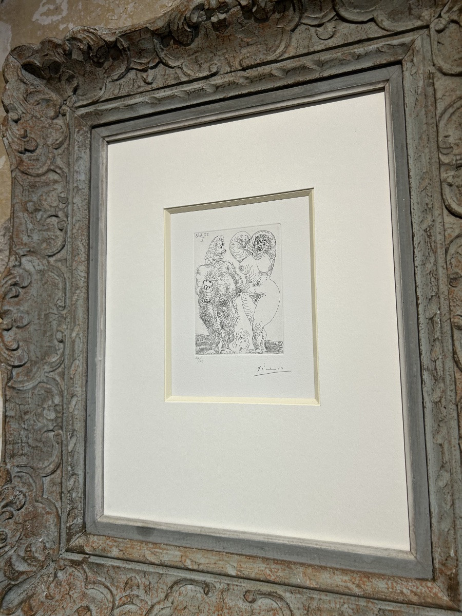 Pablo Picasso “large Couple And Small Dog, Hairy”-photo-3