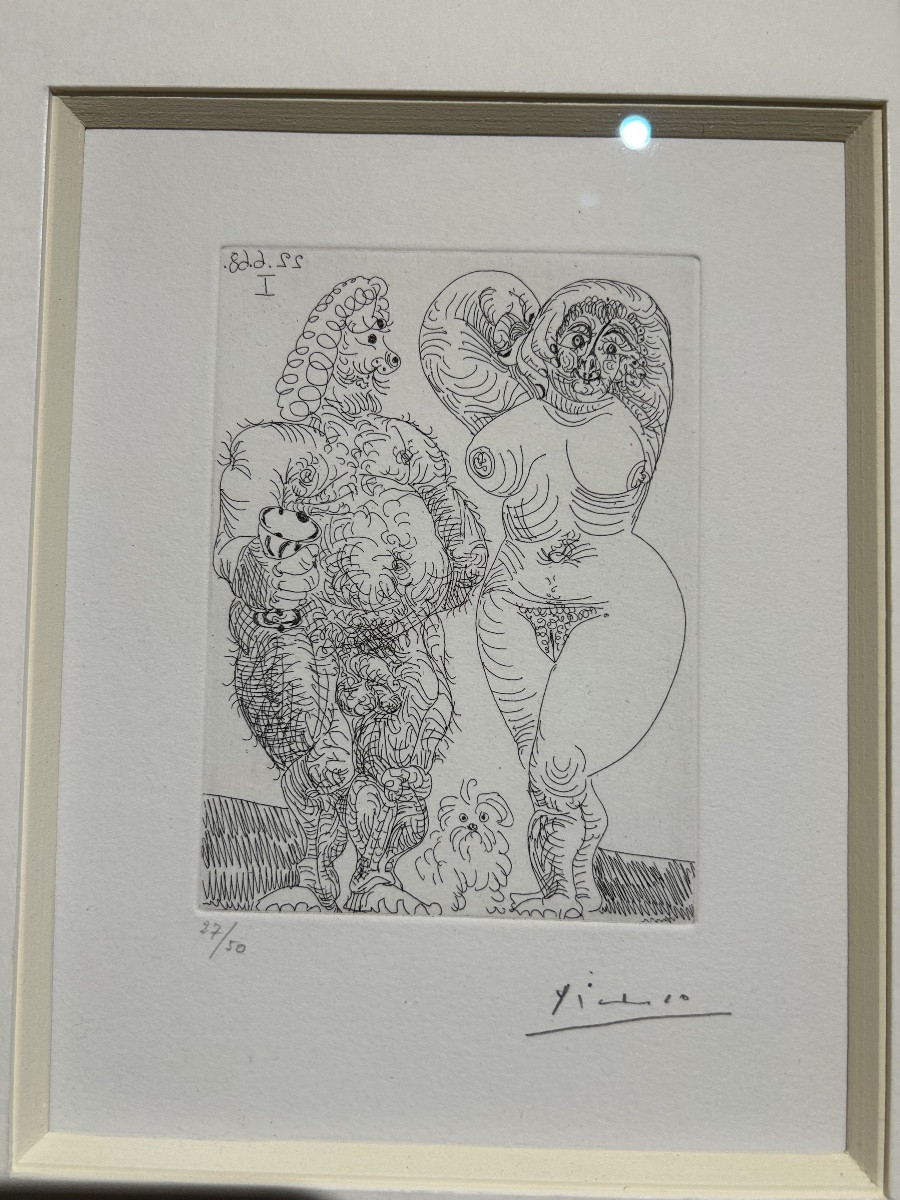 Pablo Picasso “large Couple And Small Dog, Hairy”-photo-1