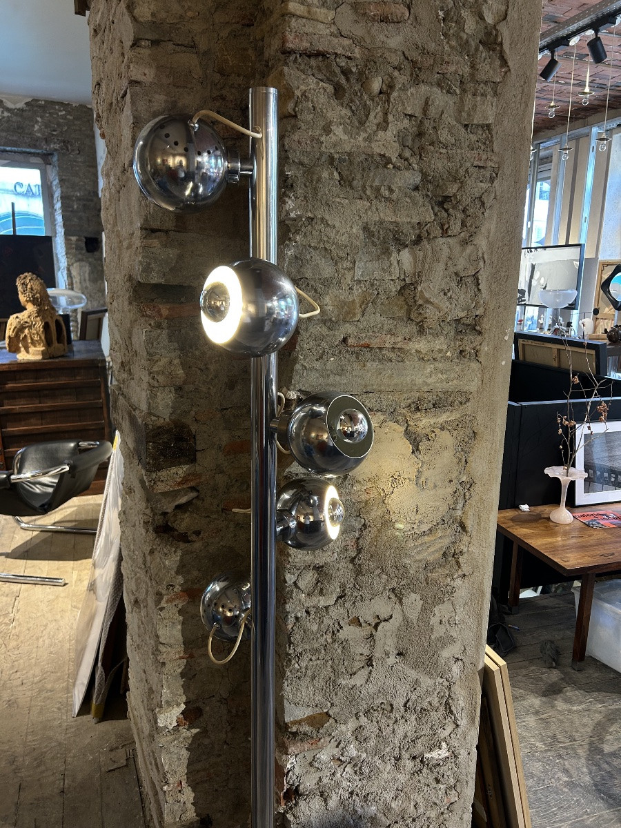 Rare Magnetic Eyeball Floor Lamp By Goffredo Reggiani-photo-3