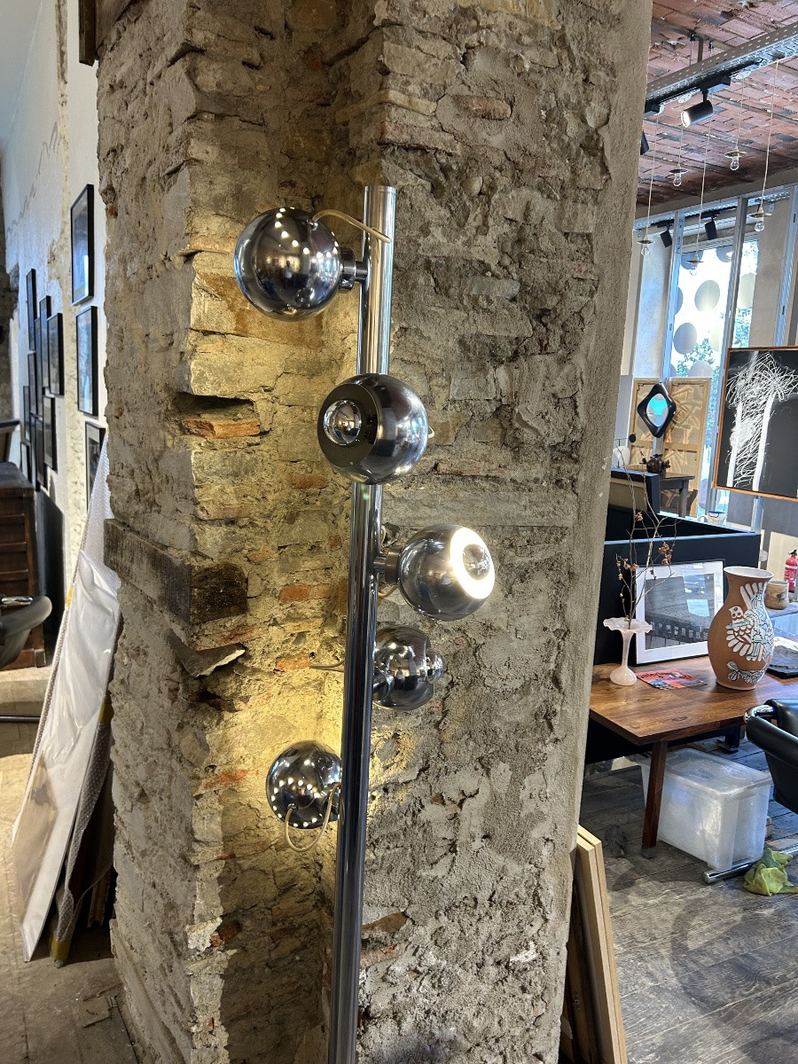 Rare Magnetic Eyeball Floor Lamp By Goffredo Reggiani-photo-4
