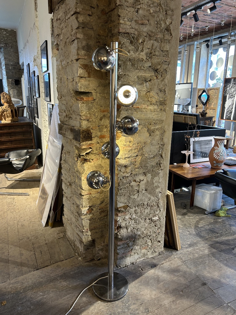 Rare Magnetic Eyeball Floor Lamp By Goffredo Reggiani-photo-5