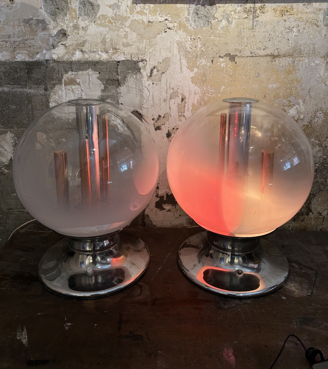 Pair Of Selenova Lamps, Italy 1970-photo-3