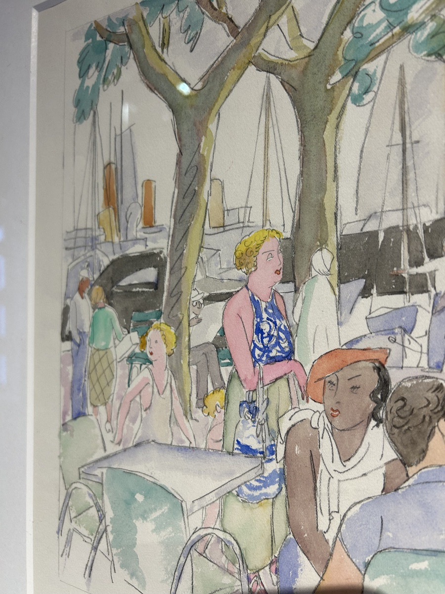 Watercolor Of Cannes, 1920 By Maud Hunt Squire-photo-1