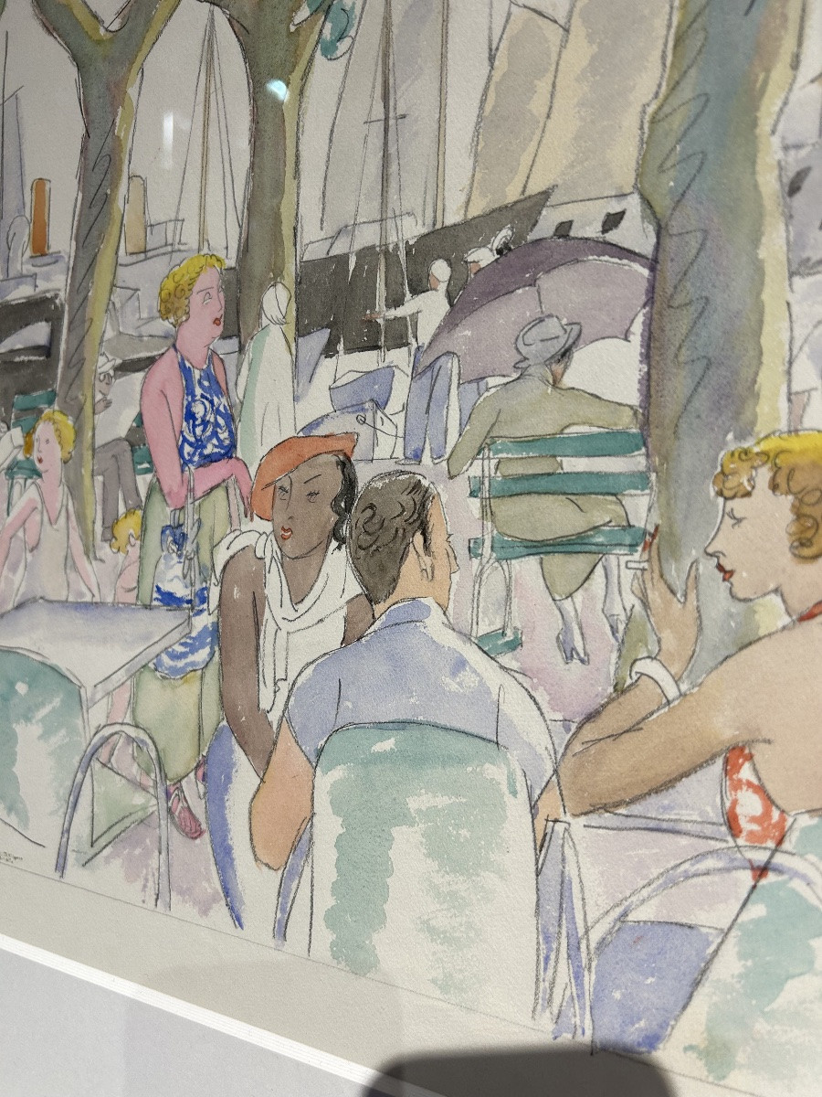 Watercolor Of Cannes, 1920 By Maud Hunt Squire-photo-2