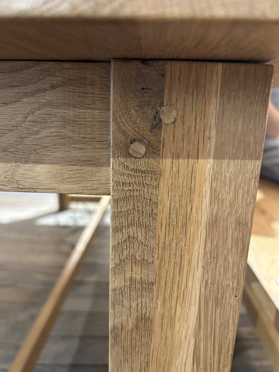 Table et banc en chêne blond-photo-3