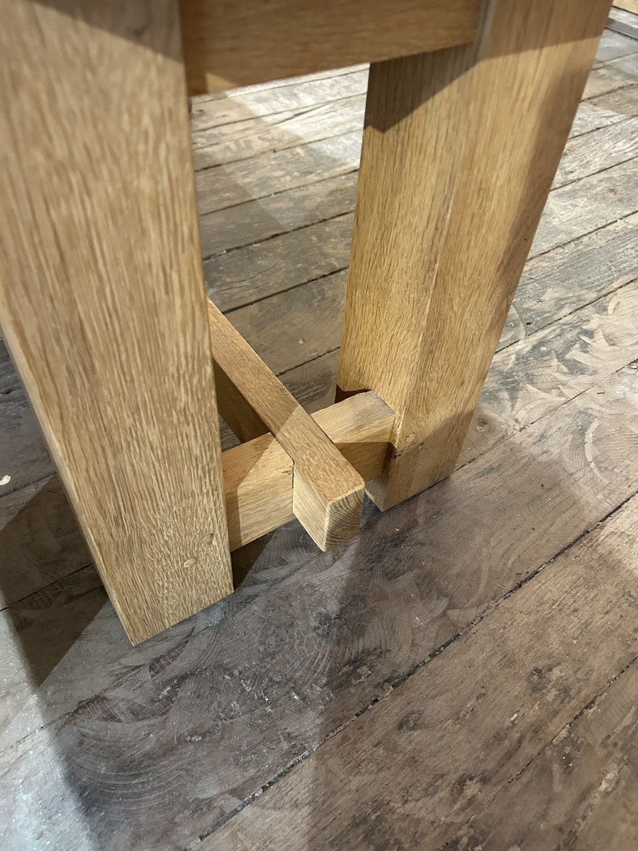 Table et banc en chêne blond-photo-1