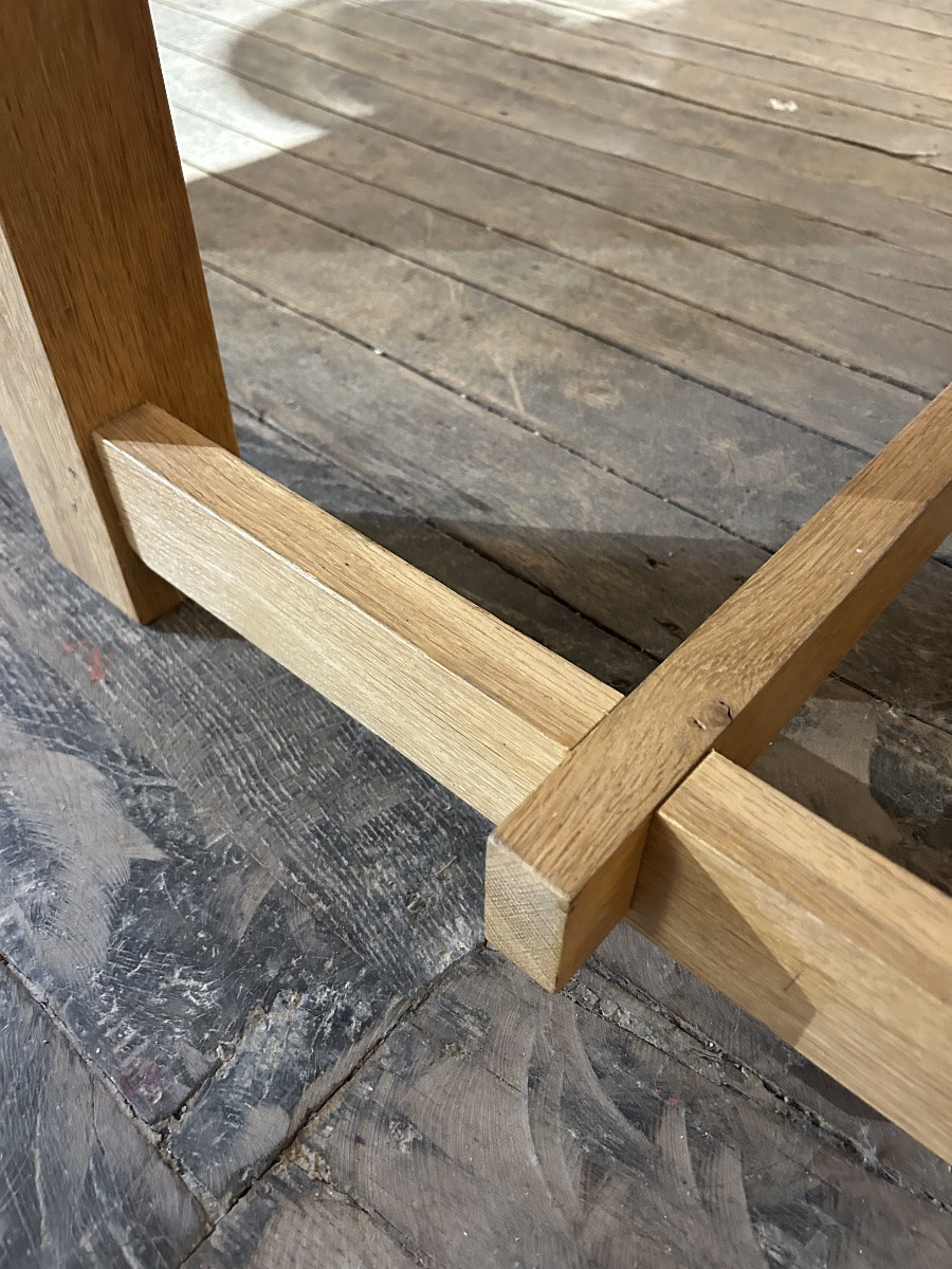 Table et banc en chêne blond-photo-2