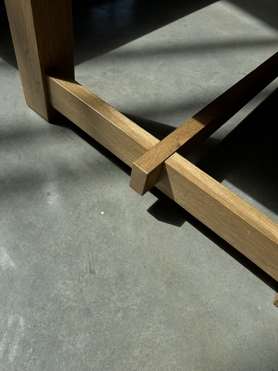 Table et banc en chêne blond-photo-6