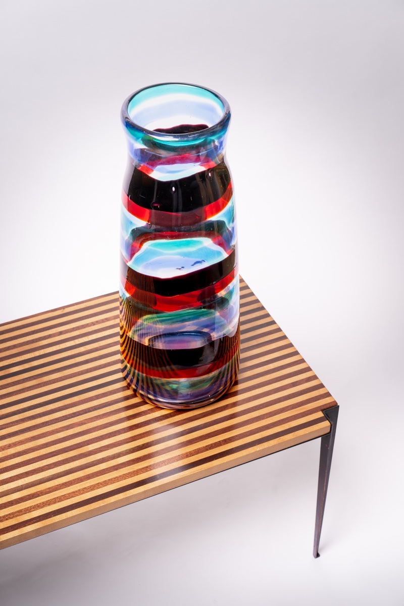 Fulvio Bianconi, Rare vase Monumental Fasce Orizzontali, modèle 3839-photo-3