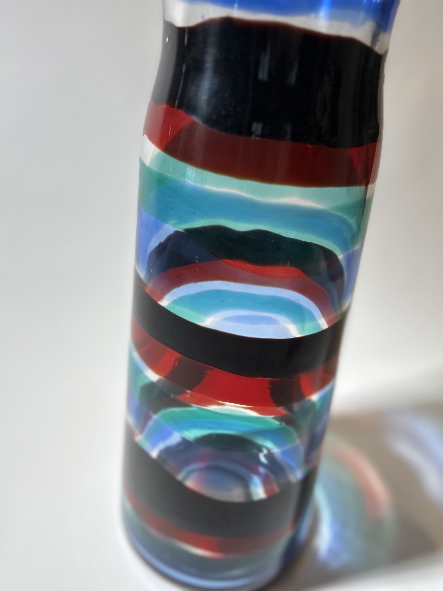 Fulvio Bianconi, Rare vase Monumental Fasce Orizzontali, modèle 3839-photo-1