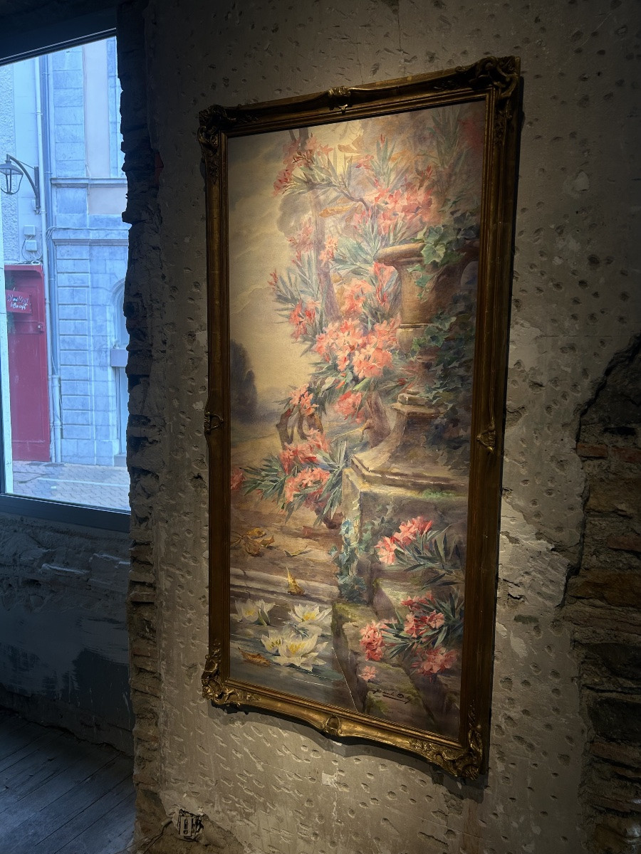 Very Large Watercolor By Blanche Odin-photo-2